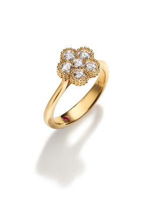 18K Yellow Gold Daisy Diamond Ring - Exclusive