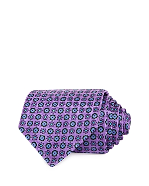 Ermenegildo Zegna Floret Print Silk Classic Tie In Purple