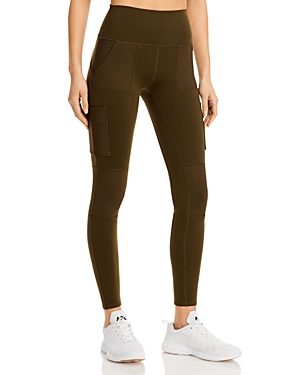 Alo Yoga High Waist Cargo Leggings In Dark Olive