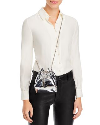 Bon Bon Ring Handle Metallic Bucket Bag