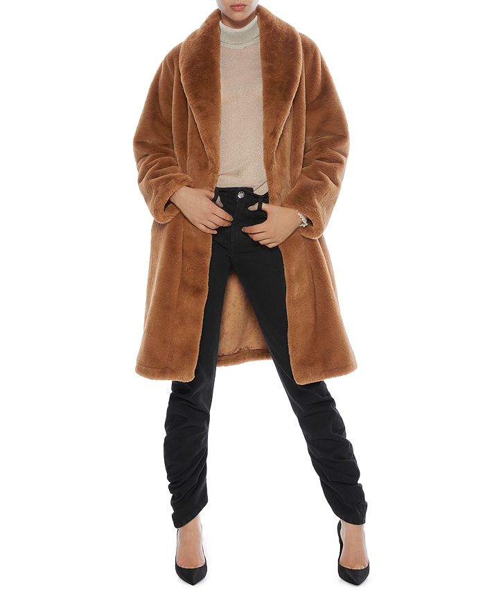Apparis Bree Belted Faux Fur Coat | Bloomingdale's