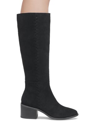 tall black boots with small heel