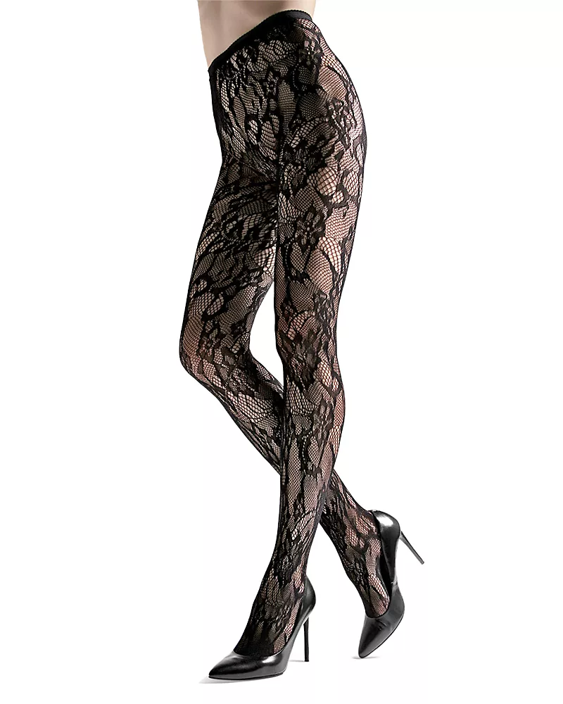 Natori Lace Cut Out Fishnet Tights
