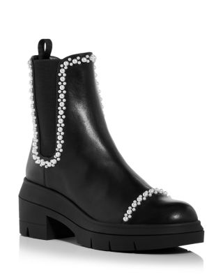 chelsea boots with pearls