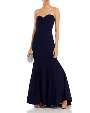 Aqua Scuba Strapless Sweetheart Gown - 100% Exclusive In Navy