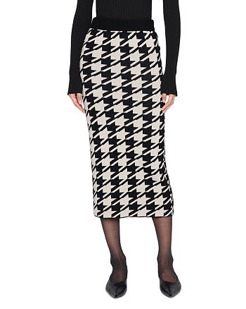 Anine Bing Reese Houndstooth Knit Skirt | Bloomingdale's