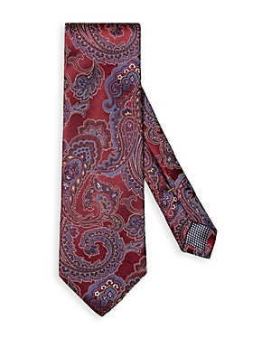 Shop Eton Silk Paisley Jacquard Classic Tie In Pink/red