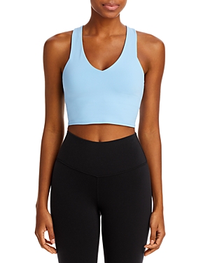 Alo Yoga Real Stretch-jersey Sports Bra In Blue Skies