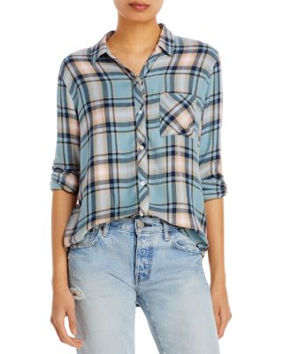 Men’s Rails Blue White Hunter Plaid Shirt outlet