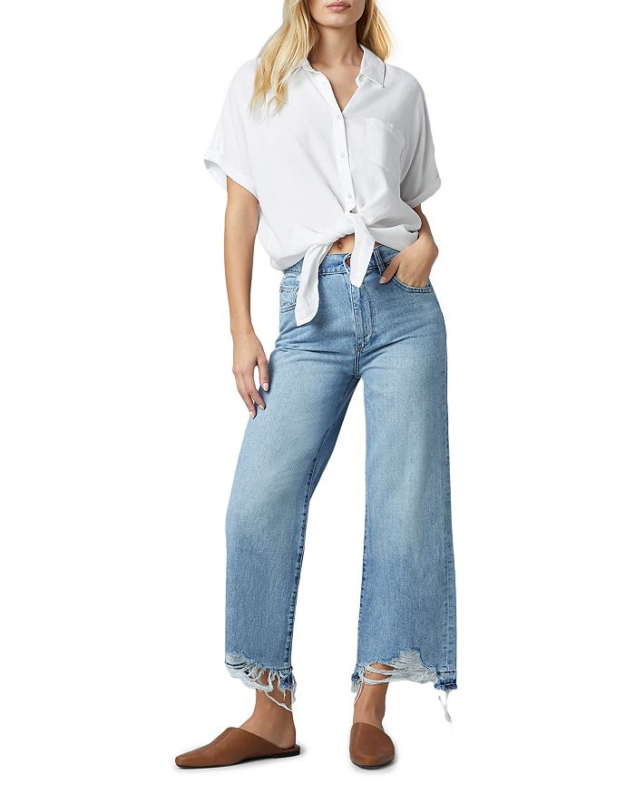 DL1961 Hepburn High Rise Wide Leg Jeans in Slate | Bloomingdale's
