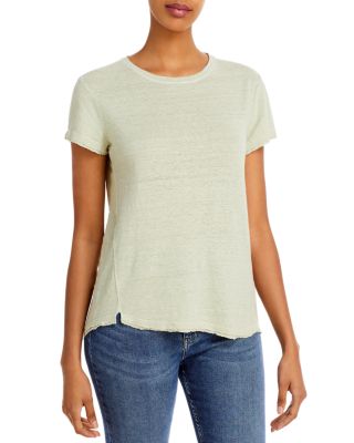 Frame Easy True Raw-edge Tee In Sage