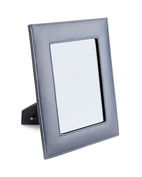 White Leather with Metal Border 4x6 Frame