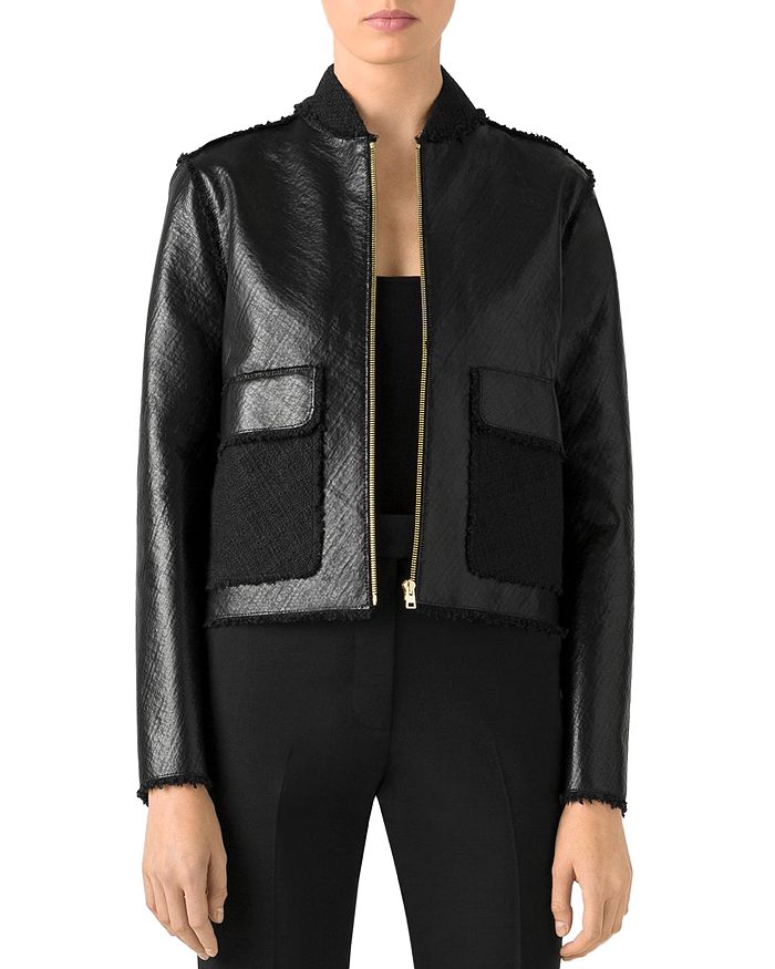 St john online leather jacket