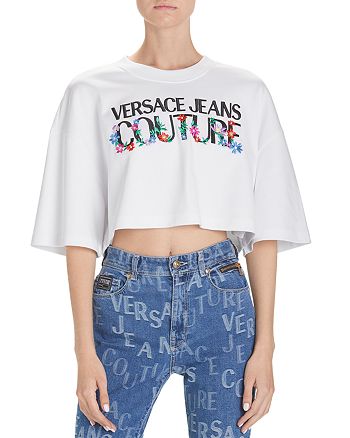 Hates Applicant pivot Versace Jeans Couture Logo Cropped Top | Bloomingdale's