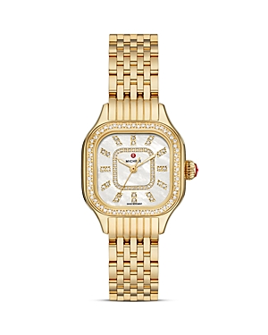 Shop Michele Meggie Diamond Watch, 29mm In White/gold