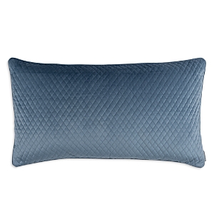 Shop Lili Alessandra Valentina Quilted Velvet Decorative Pillow, 18 X 36 In Smokey Blue