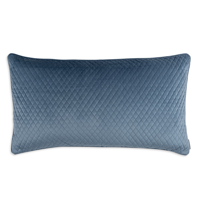 Lili Alessandra Valentina Quilted Velvet Decorative Pillow, 18 X 36 In Smokey Blue