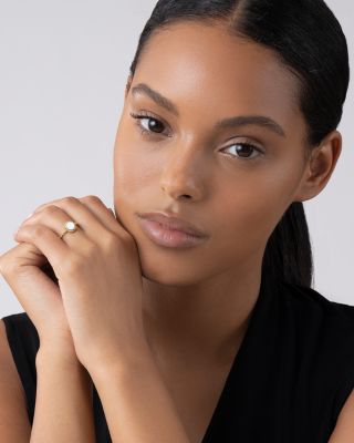 18K Yellow Gold Covet Mother of Pearl Stack Ring 