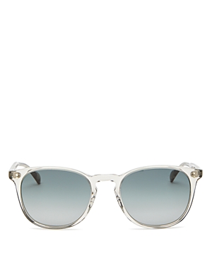 Shop Oliver Peoples Round Sunglasses, 53mm In Clear/blue Gradient