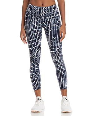Sweaty Betty Power Pocket Workout Leggings In Blue Fan Print