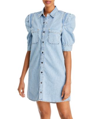 rosemuse ロゼミューズ denim puff sleeves dress denim puff sleeves dress – BUNNY APARTMENT