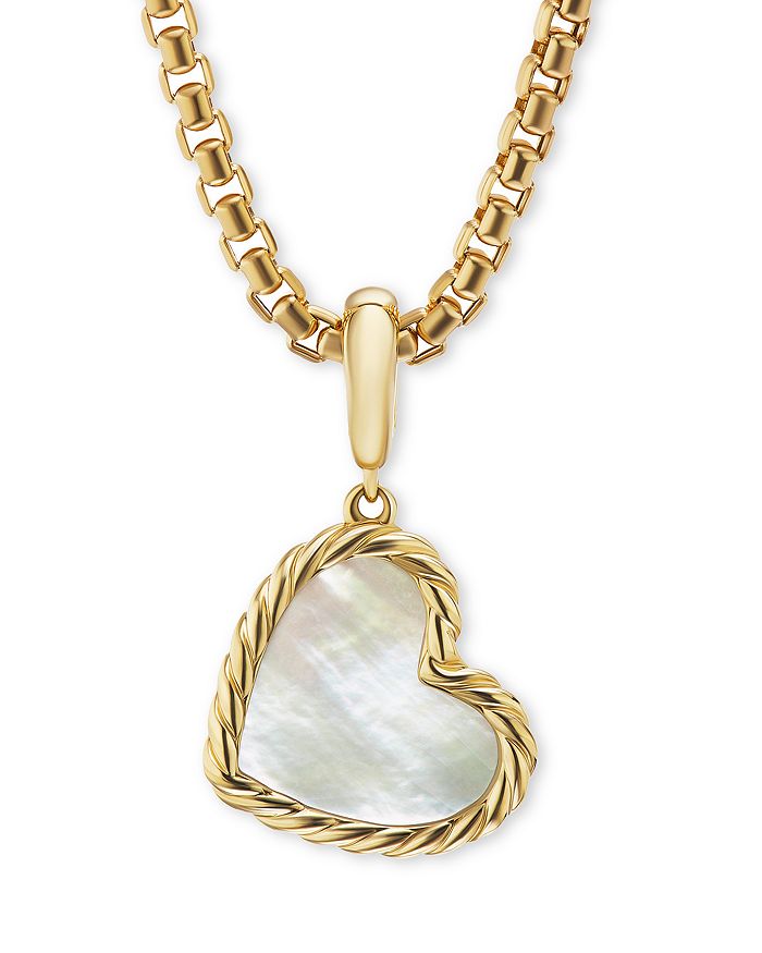 David Yurman - 18K Yellow Gold Elements&reg; Mother of Pearl Heart Amulet Pendant
