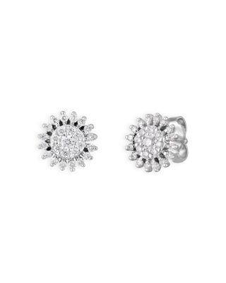 roberto coin 18k white gold diamond stud earrings