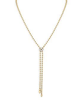 Roberto Coin - 18K Yellow Gold Love In Verona Diamond Cluster Lariat Necklace, 23"