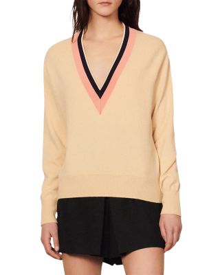 Sandro Contrast Trim Sweater 