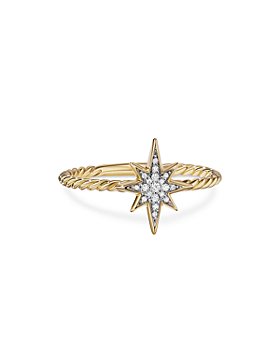 David Yurman - 18K Yellow Gold Cable Collectibles® North Star Stacking Ring with Diamonds