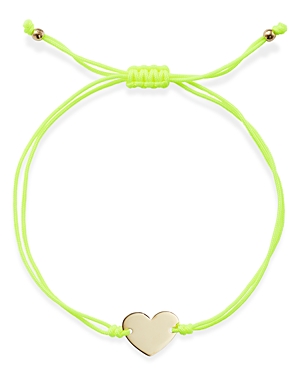 Moon & Meadow 14k Yellow Gold Polished Heart Cord Bolo Bracelet - 100% Exclusive In Yellow