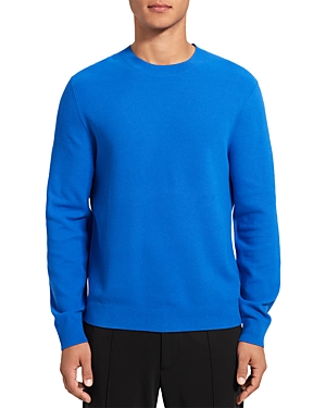 Theory Riland Knit Pullover Crewneck Sweater In Puce Blue