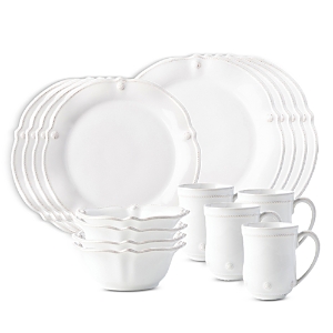 Juliska Berry & Thread Whitewash 16 Piece Dinnerware Set, Service for 4