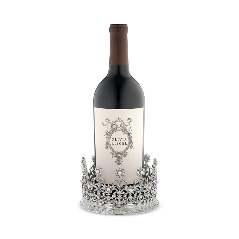Olivia Riegel Olivia Riegal Silver Diana Crown Wine Coaster Candleholder In Silver/white/ Creamy White