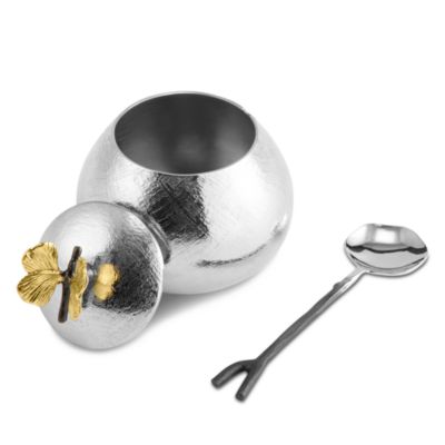 Butterfly Ginkgo Pot w/ Spoon