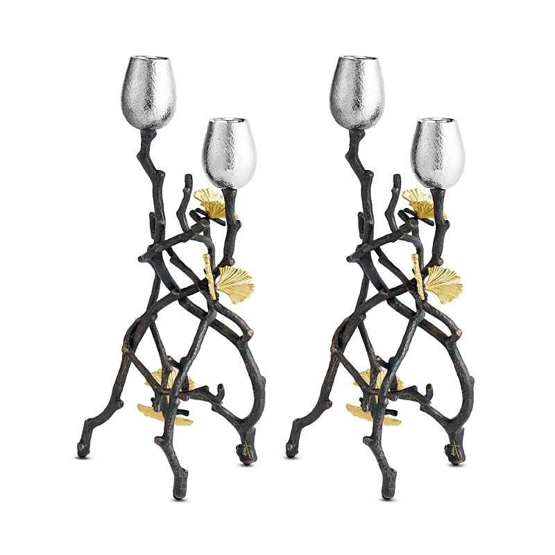 Michael Aram Butterfly Gingko 2-pc. Candle Holder Set