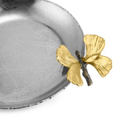 Butterfly Ginkgo Round Trinket Tray