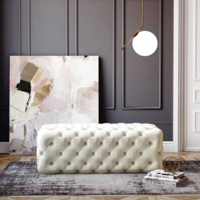 Kaylee Velvet Ottoman
