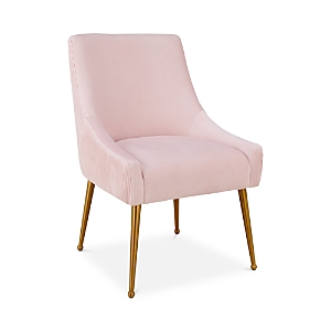 Shop Tov Furniture Beatrix Pleated Velvet Side Chair In Blush