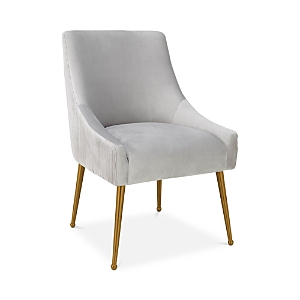 Shop Tov Furniture Beatrix Pleated Velvet Side Chair In Light Gray