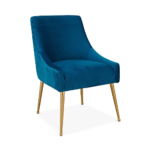Shop Tov Furniture Beatrix Pleated Velvet Side Chair In Navy