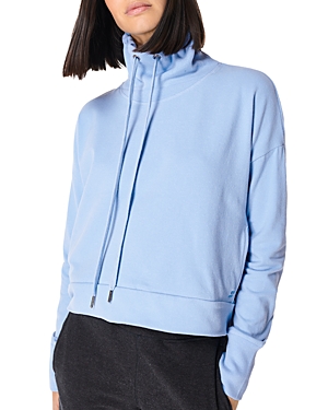 Sweaty Betty Harmonise Luxe Fleece Sweatshirt In Coast Blue