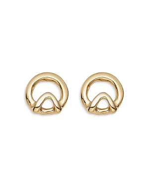 Uno De 50 Game Of 3 Triangle & Circle Stud Earrings In Gold