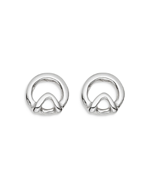 Uno De 50 Game Of 3 Triangle & Circle Stud Earrings In Silver