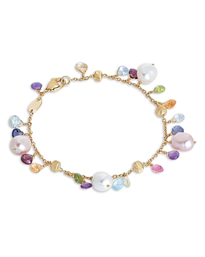 Shop Marco Bicego 18k Yellow Gold Paradise Cultured Pearl In Multi/gold