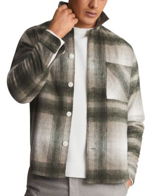 REISS Bullet Brushed Check Over Shirt 