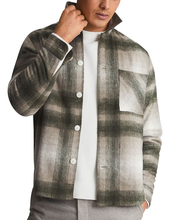 Reiss Brushed Plaid Shirt Jacket Bloomingdale S