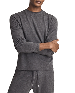 Reiss Adam Stretch-jersey Sweatshirt In Dark Gray