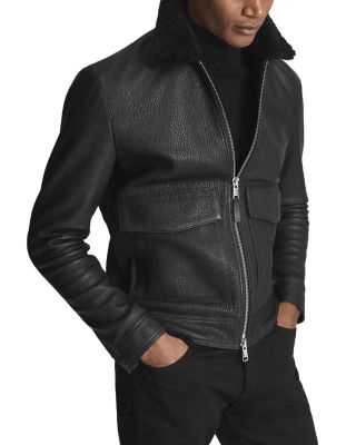 reiss men leather jacket