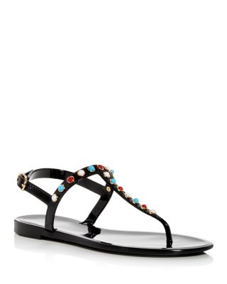 Stuart weitzman studded jelly flat sandals fashion